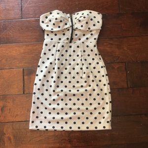 Mini white and black polka dot dress